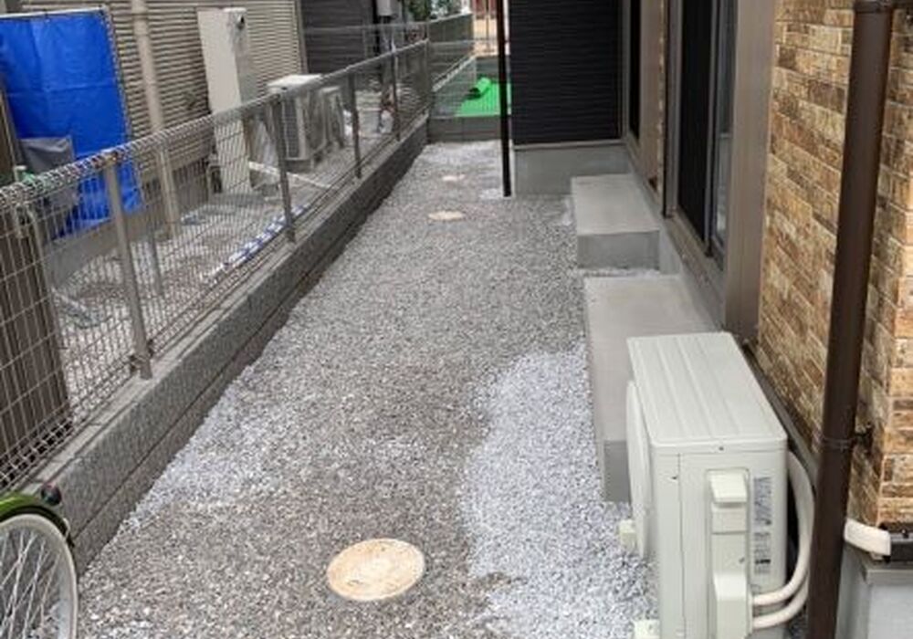 外構　施工事例　防犯石